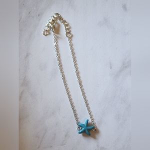 Blue starfish anklet